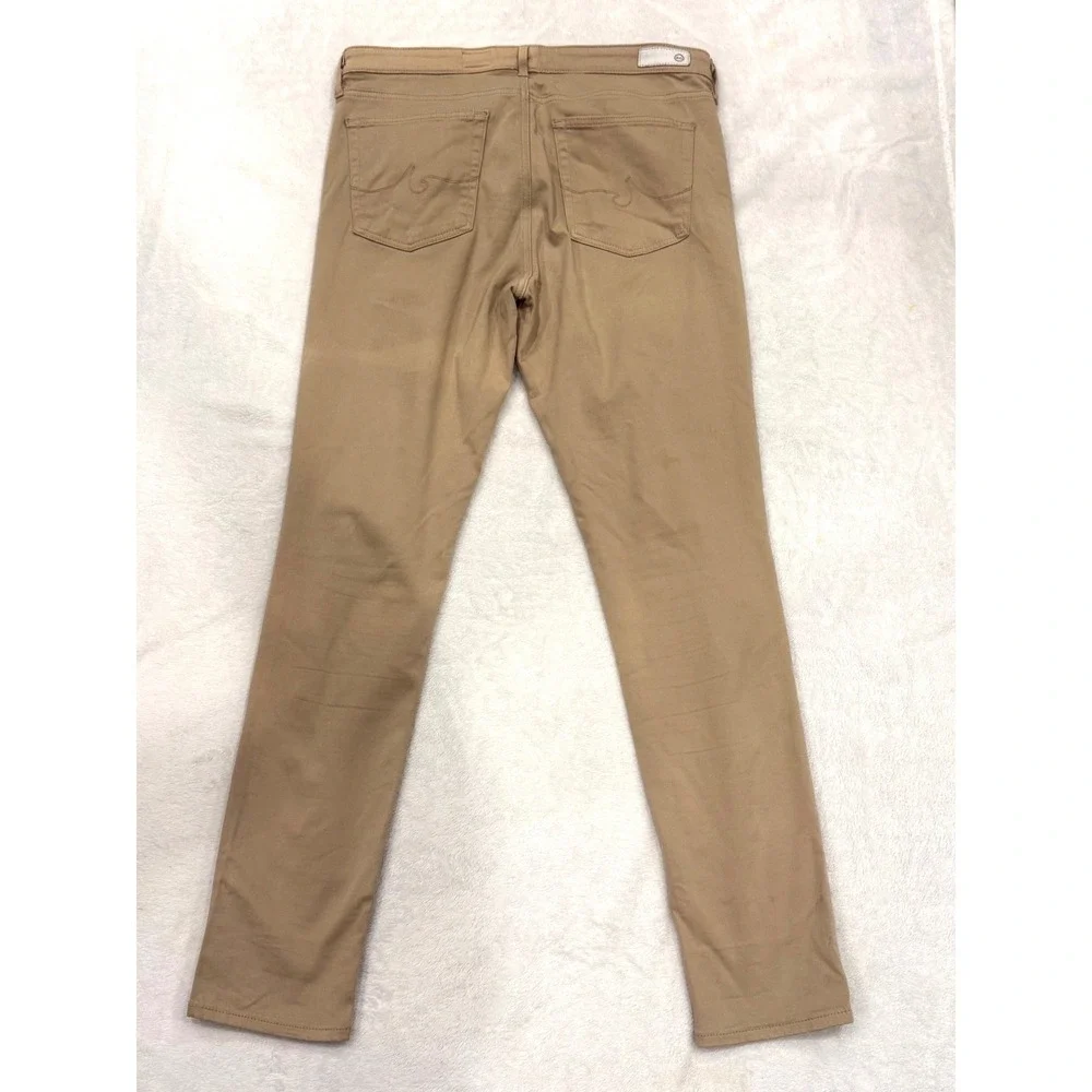 AG Adriano Goldschmied The Prima Mid-Rise Cigarette Pants Tan Khaki 31R‎ LS81434